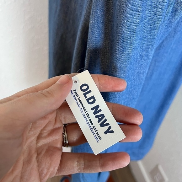 NWT Old Navy Split-Neck Puff-Sleeve Jean Blouse for Women - Picture 7 of 12